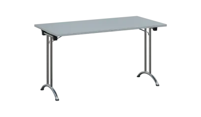 SLC 140 chrom skládací jednací stůl 1394x700, deska 25 mm, podnož chrom, deska šedá